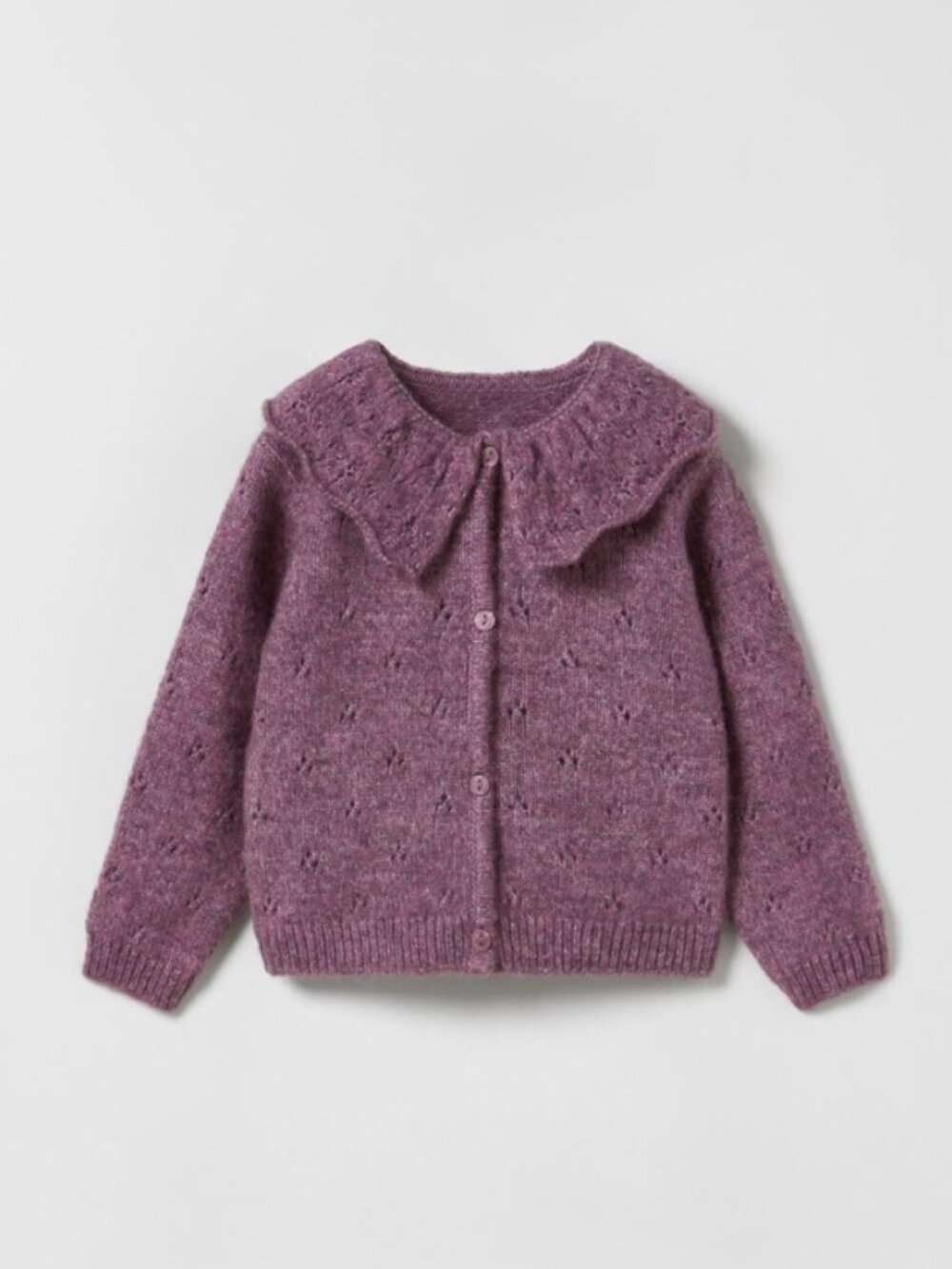 ZARA Kids Girls Collared Cardigan Purple 18-24 Months WORN